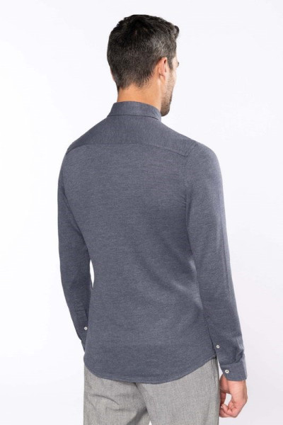 Kariban Jacquard overhemd lange mouwen